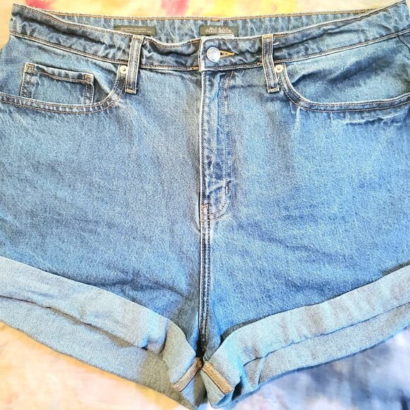 Womens "Highest Rise" Denim Embroidered Shorts - Picture 1 of 4